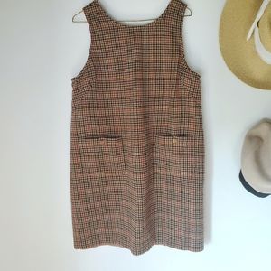 SOLD Wool Houndstooth Pinafore Dress